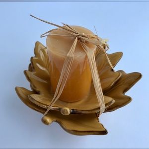 Autumn candle & leaf candle holder foliage